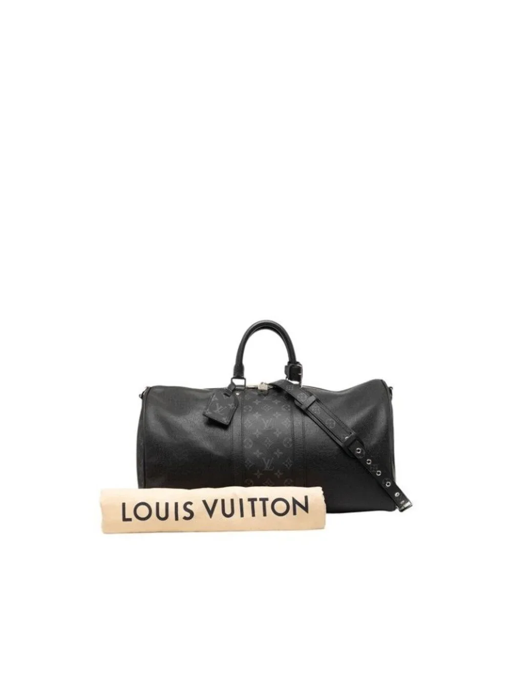 Louis Vuitton Taigarama Keepall Bandouliere 50 Boston Bag 2-Way Noir Black Gray